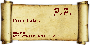 Puja Petra névjegykártya